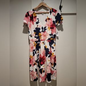 Oln Navy Floral dress